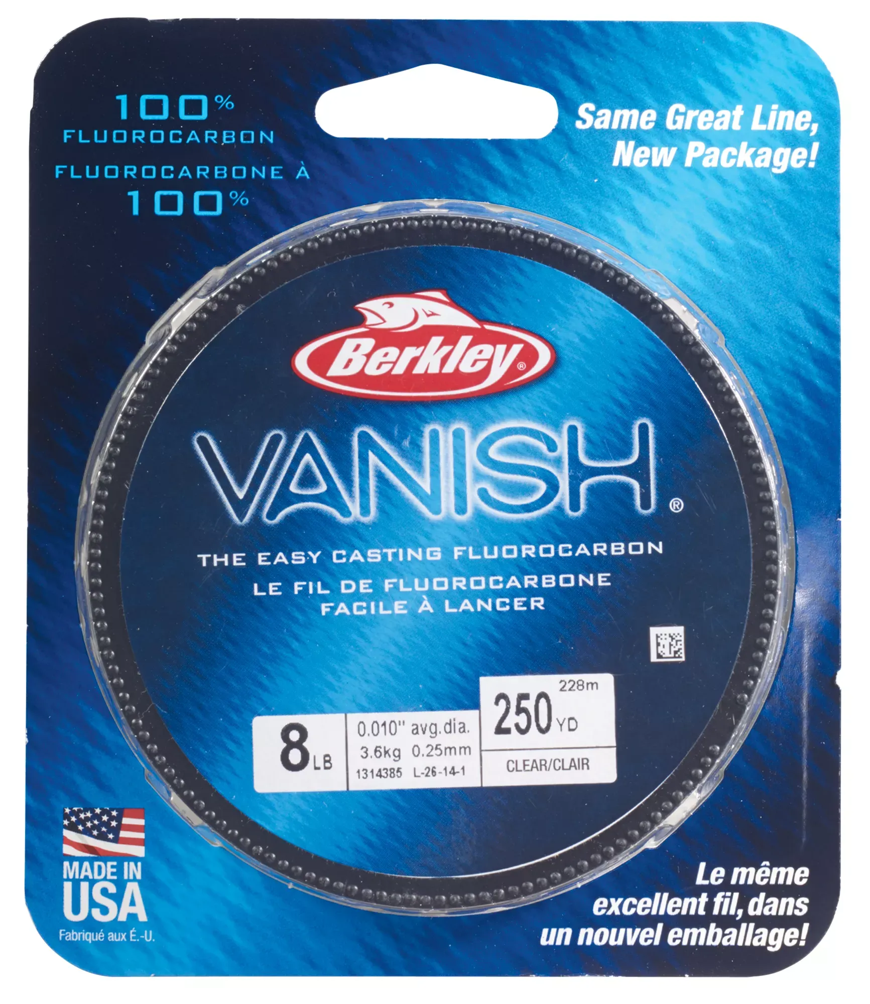 Berkley Vanish Fluorocarbon Fishing Line, 17 lb, 250 yd