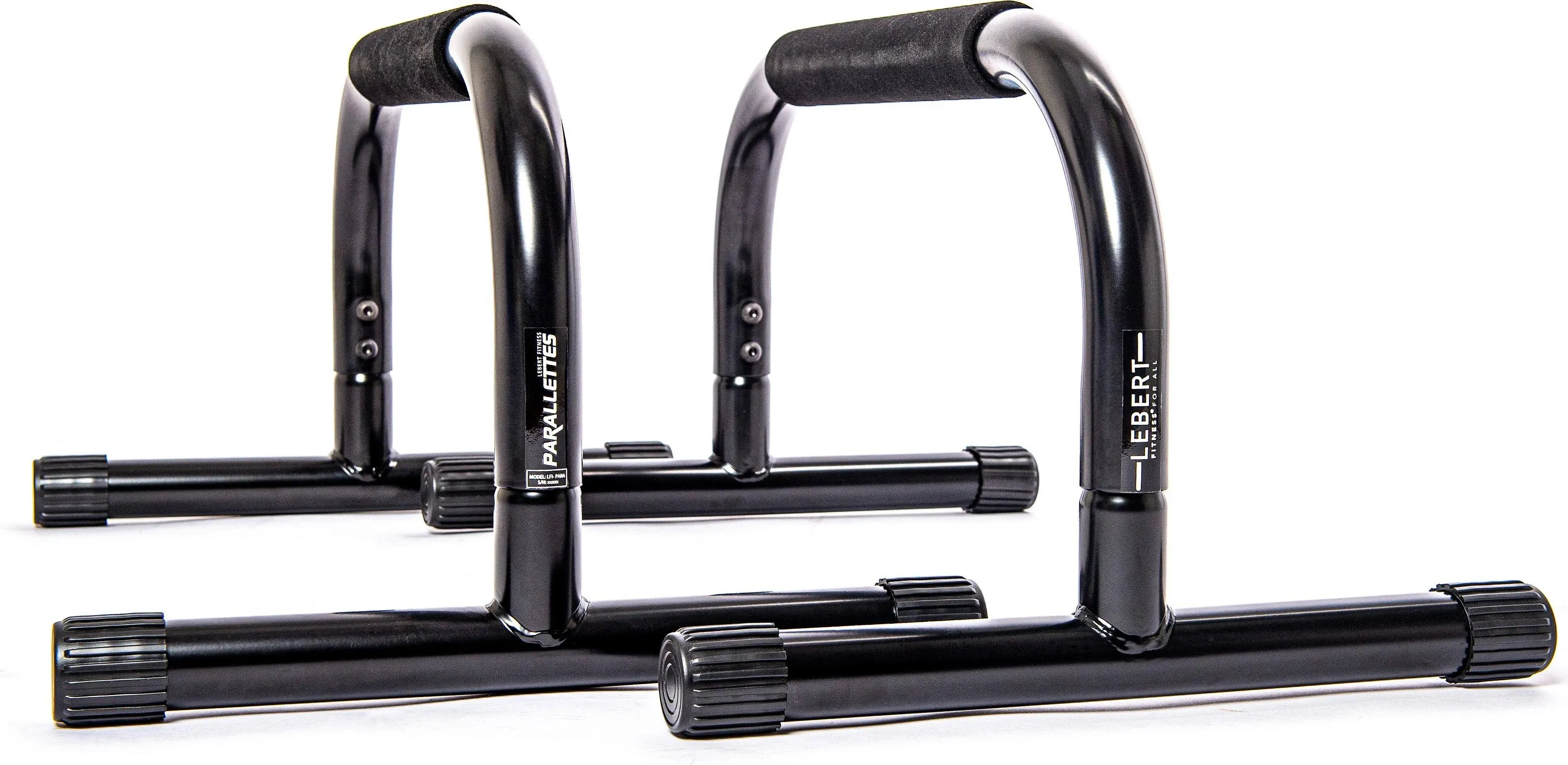 Lebert Fitness Parallettes Dip Stand Push Up Bars, Black