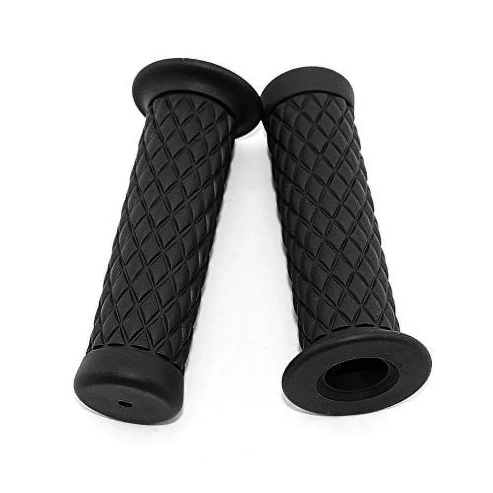 surpassme Motorcycle Grips Non Slip Rubber Bar End Thruster Grip 7/8" 22mm 24mm Motorcycle Comfort Hand Handlebar Grip Thruster Grip (Black)