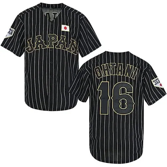 Men&#039;S Ohtani #16 Japan Hip Hop Short Sleeves Baseball Jerseys Stitched