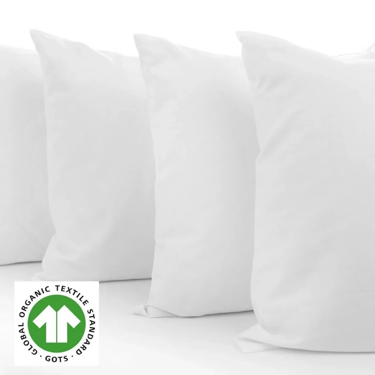 A1HC Organic Cotton Pillow Insert, 95% Feather 5% Down, White,Set of 2 - 24"x24"