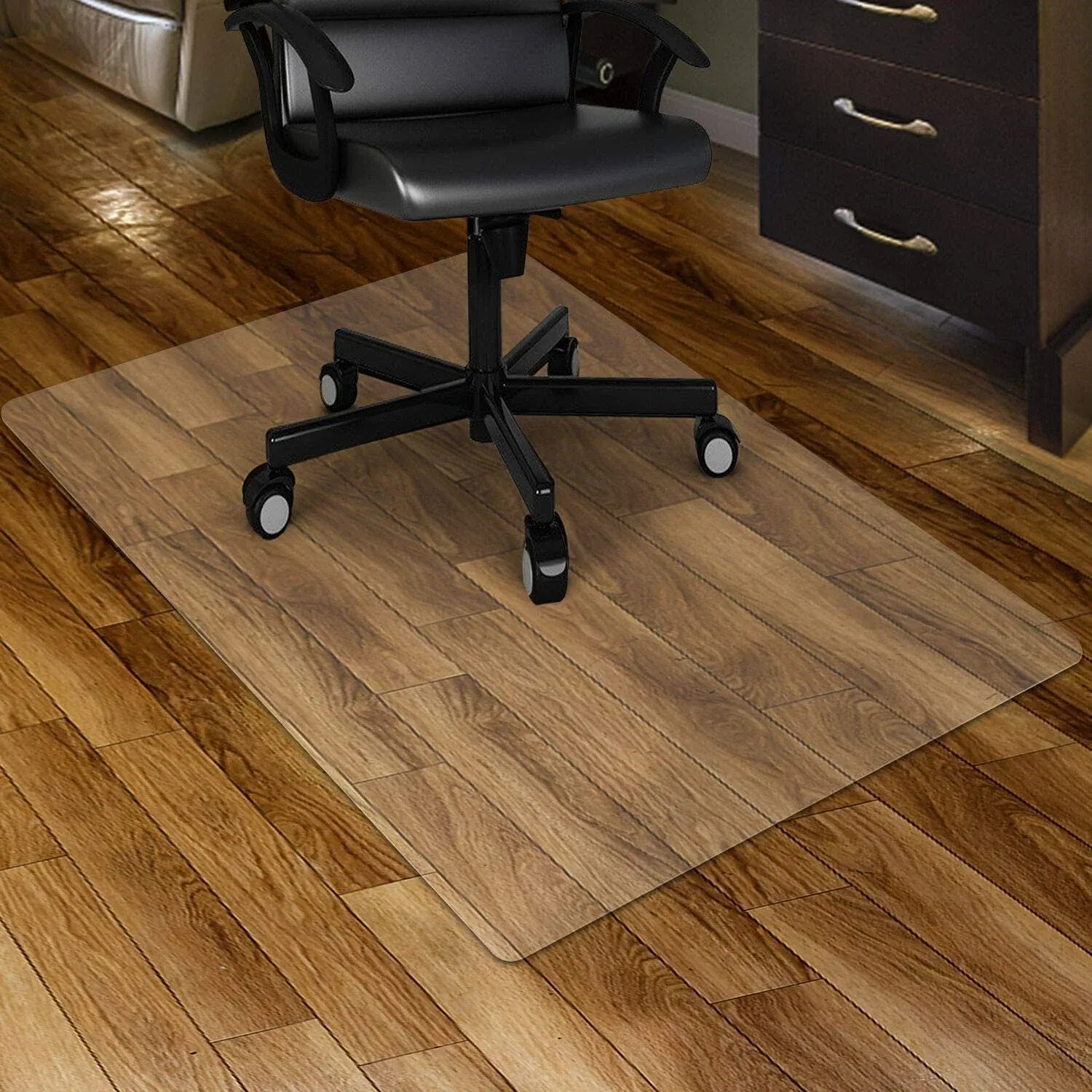 Kuyal Clear Chair Mat for Hard Floors 30 x 48 Inches Transparent Floor Mats Wood/Tile Protection Mat for Office & Home (30" x 48" Rectangle)