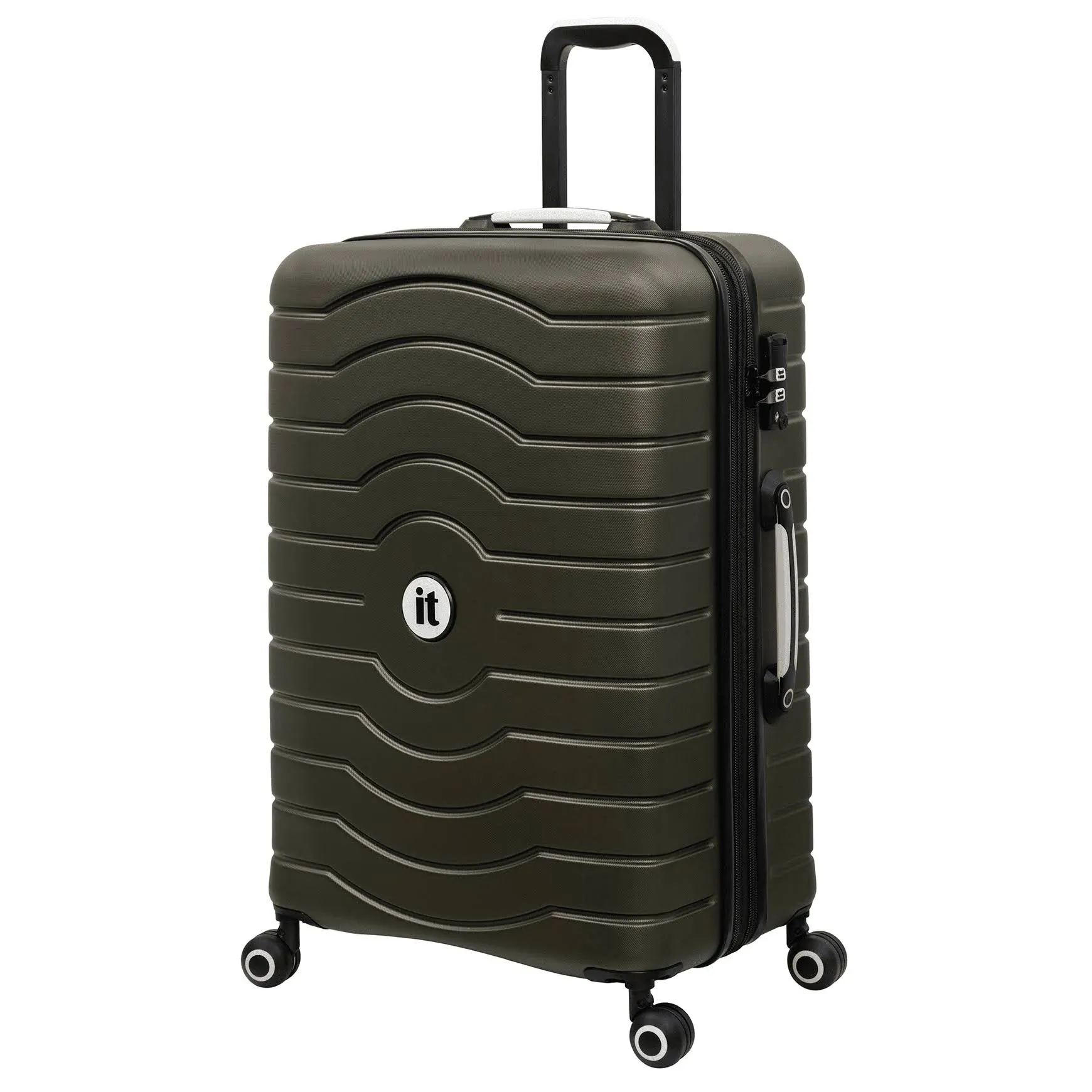 It Luggage Intervolve 28" Hardside Checked 8 Wheel Expandable Spinner, Dark Olive