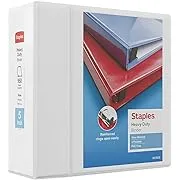 Staples Heavy Duty 5&#034; 3-Ring View Binder White (24700) 82660