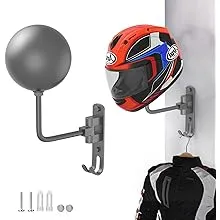 Helmet Hanger Wall Mount 180° Swivel Helmet Holder for Motorcycle Bike Racing Outerwear Sports Gear (Gray*1)