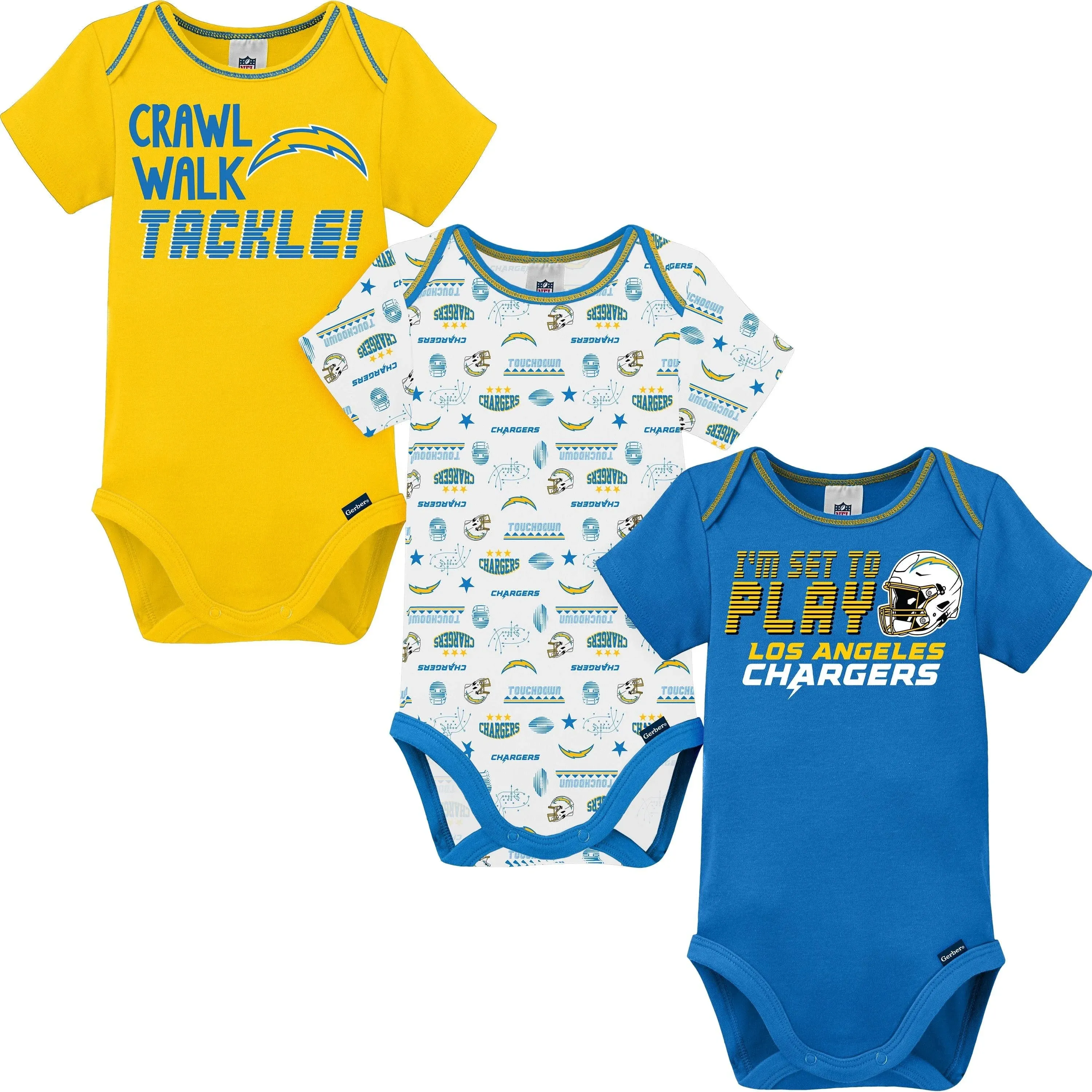 NFL baby-boys 3 Pack Short Sleeve Bodysuit