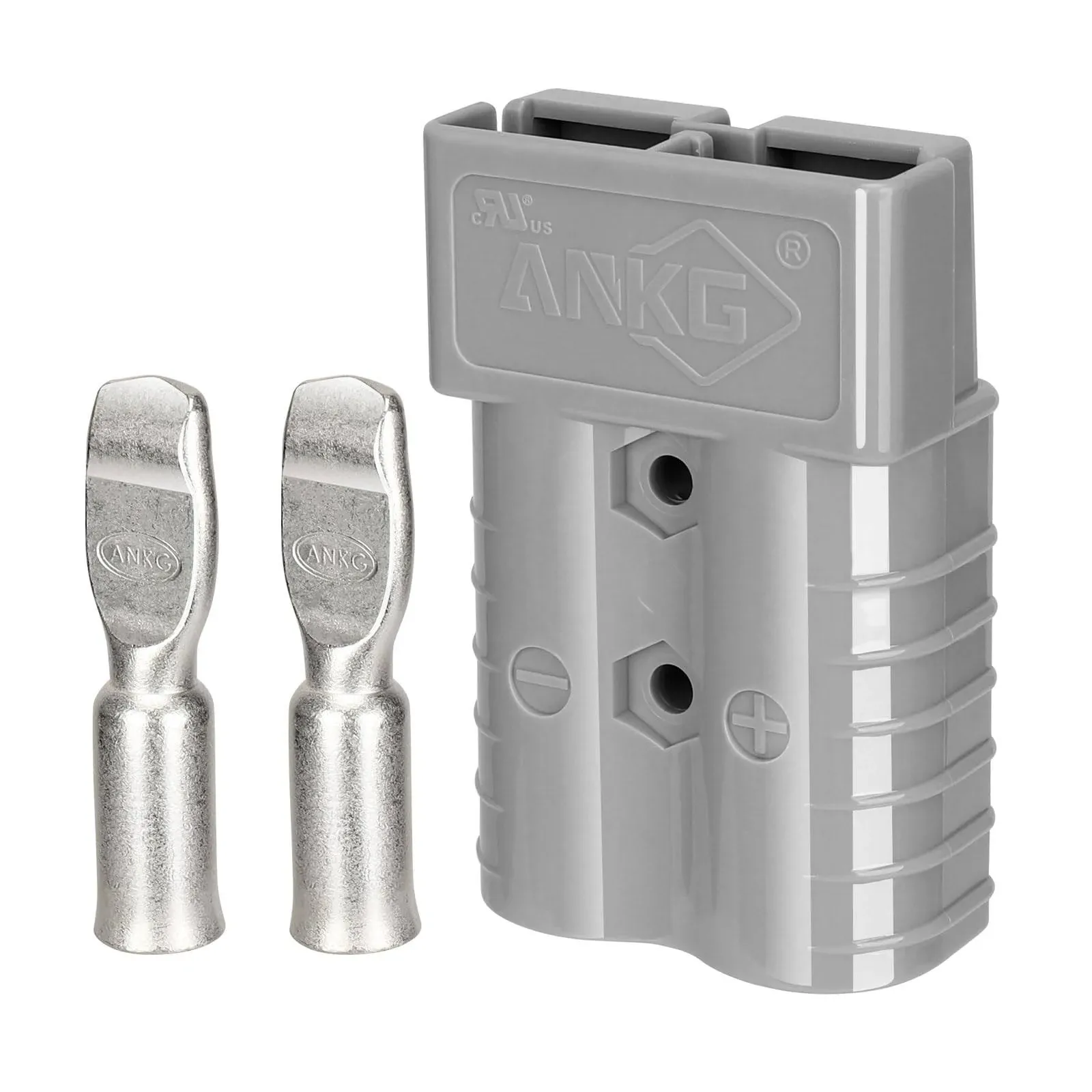 Ankg 1 Set 350 Amp 600 Volt 2/0 AWG Battery Power Connector (2/0AWG Contact,Gray Housing) (Gray)