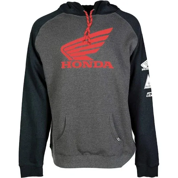 "Factory Effex - Honda Wing Men's Pullover Hoodie / Black-charcoal Gray (m) - 22-88302"