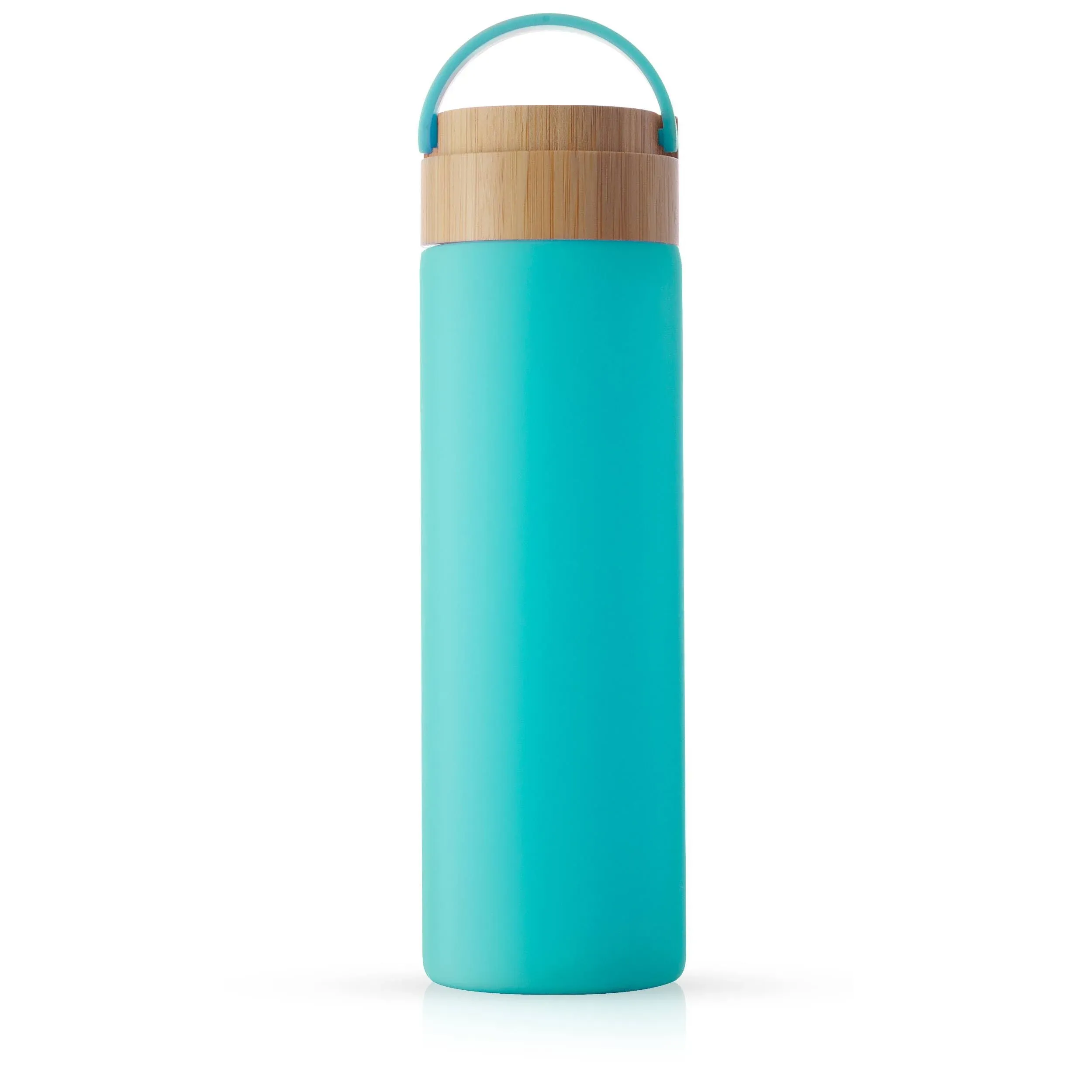 JoyJolt Glass Water Bottle with Carry Strap & Silicone Sleeve - 20 oz - Turquoise