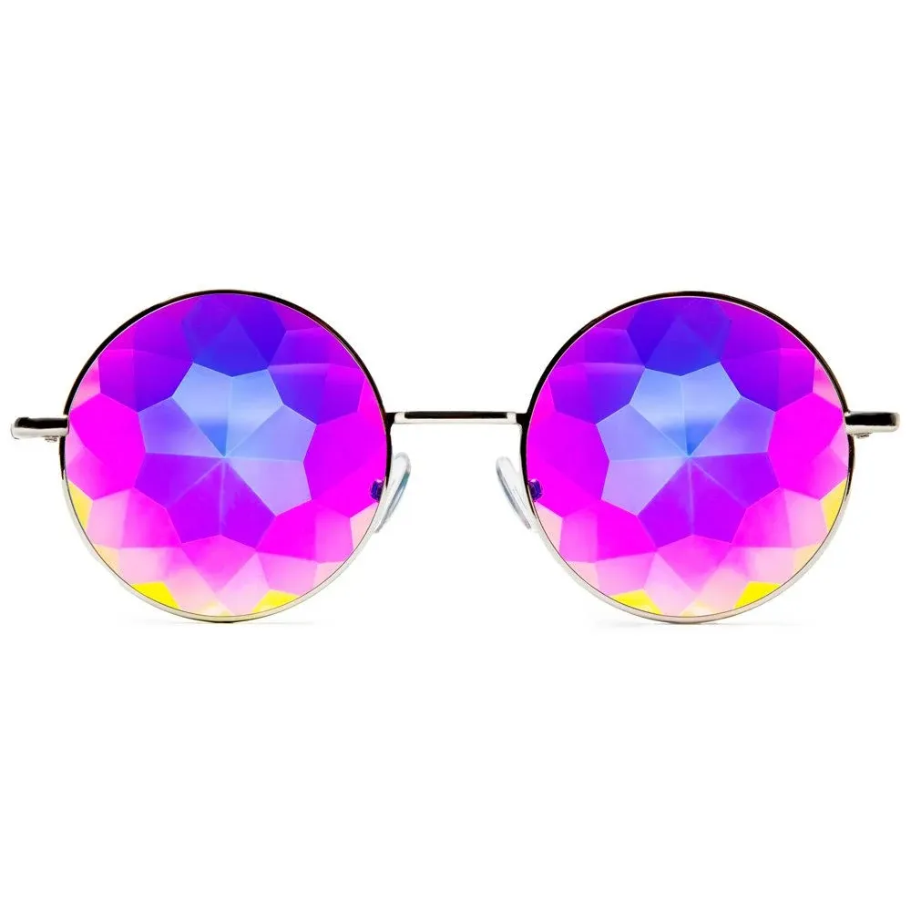 GloFX Imagine Kaleidoscope Glasses - Silver Intense Effects Rainbow Fractal Rave