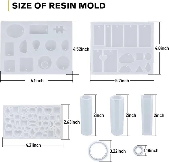 Resin Jewelry Making Kit 240 Pcs Silicone Epoxy Resin Mold Set