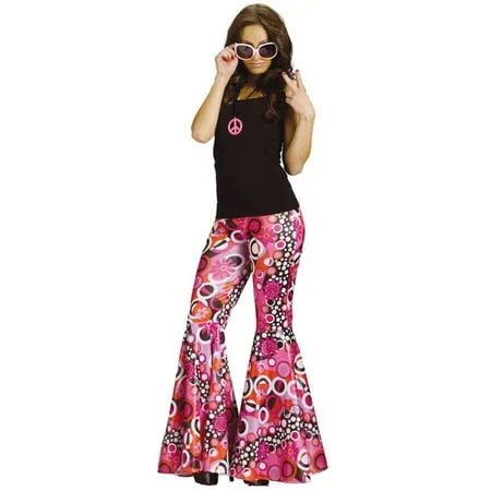 Forum Novelties Women's Bell Bottom Pants Costume Accessory, Pink, One Size