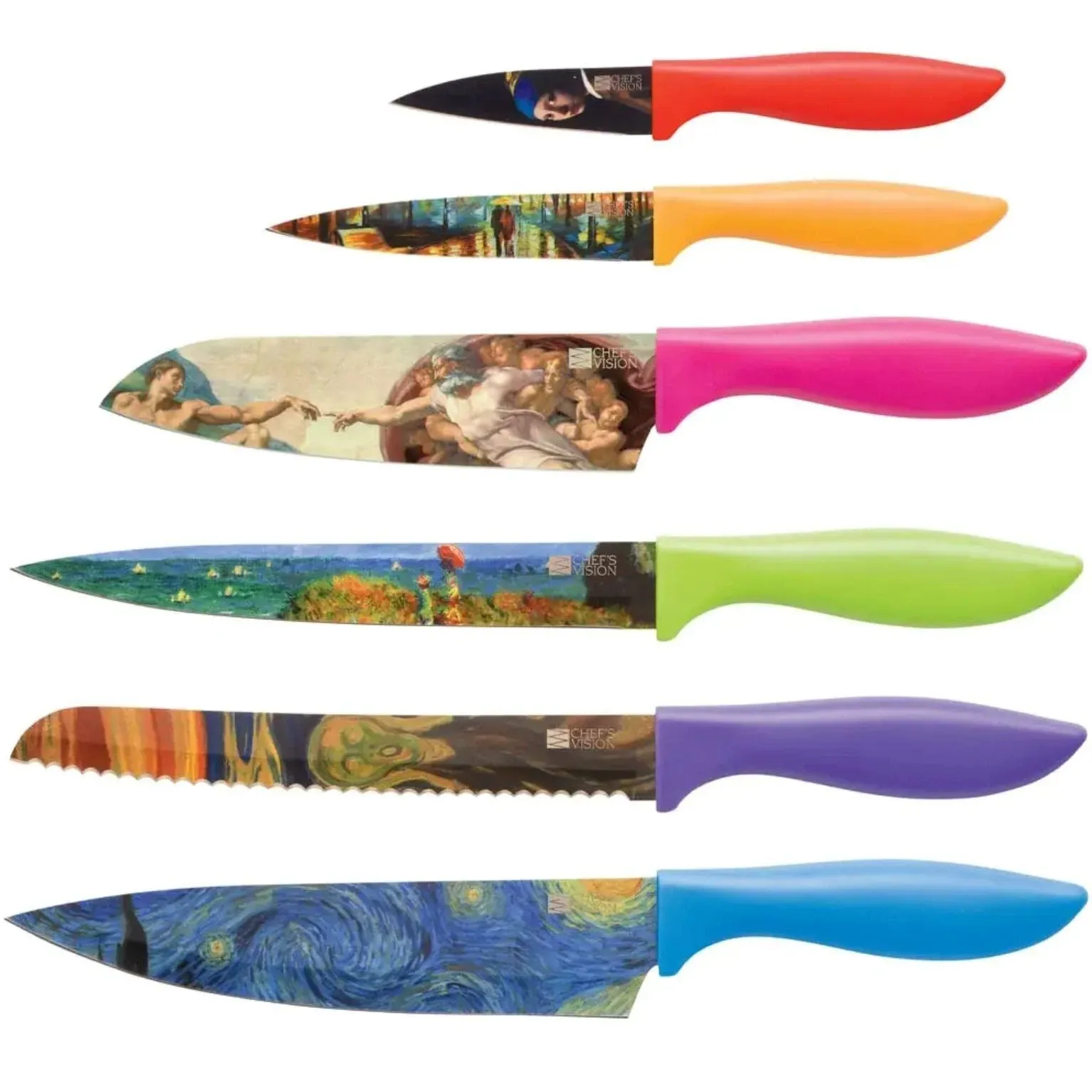 Chef&#039;s Vision 6-Piece Masterpiece Series Kitchen Knife Set &amp; Bamboo Stand Bundle