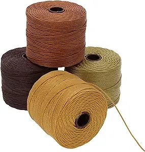 The Beadsmith S-Lon #18 Nylon Cord – Wheatberry Mix – Tex210 Cord, .5mm Diameter, 4-Pack, 77 Yard Spools – for Stringing Beading Crochet, Micro-Macrame Jewelry & Kumihimo Projects