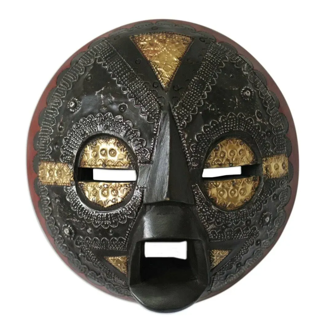 Beautiful Soul Ghanaian Wood Mask, Ghana - Southwestern - Outdoor Wall Art - by NOVICA | Houzz