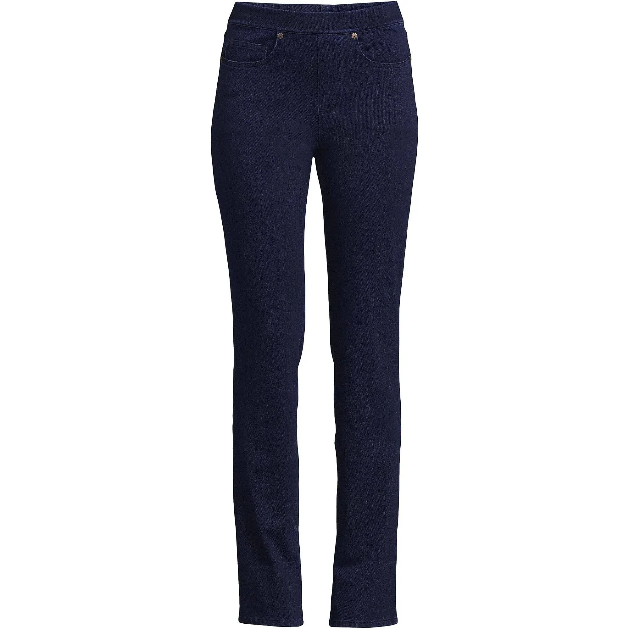 Women's Lands' End Starfish Mid-Rise Pull-On Straight Jeans