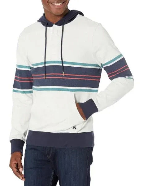 Rugby Stripe Cotton Hoodie In White