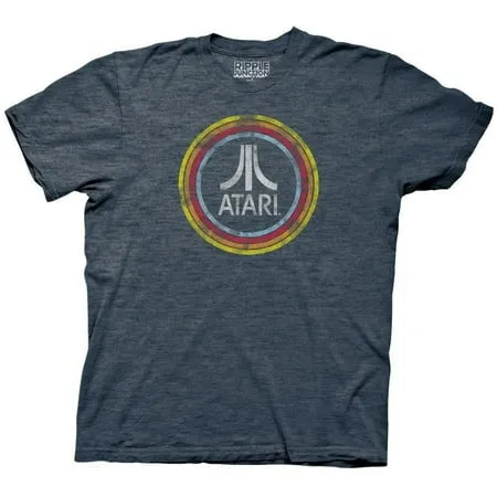 Atari Men's Distressed Classic Retro Fuji Logo in Circles T-Shirt