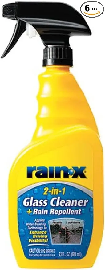 Rain-X 5071268-6PK 2-in-1 Glass Cleaner with Rain Repellent - 23 oz. (Pack of 6)