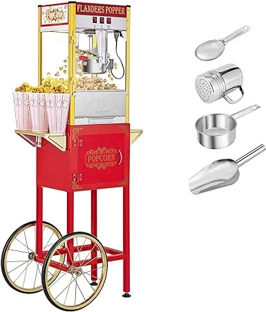 Rovsun Bar Style Popcorn Machine w/ 8 Ounce Kettle for Home Movie Theater