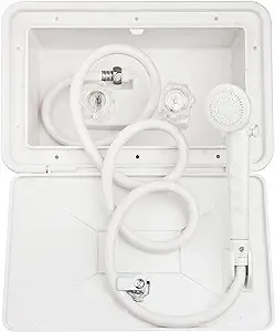 Dura Faucet DF-SA170-WT RV Weatherproof Exterior Shower Box Kit