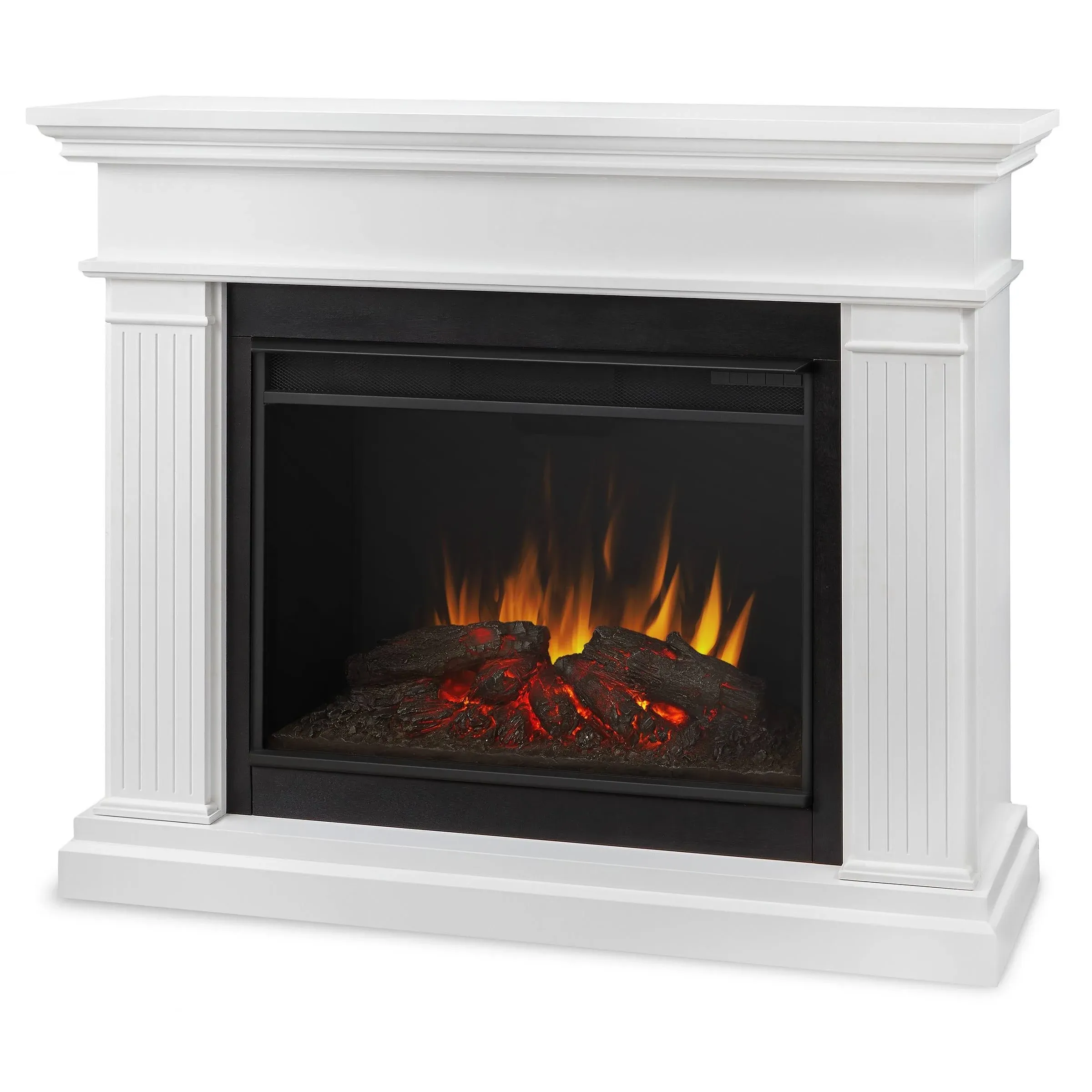 Centennial Grand 55.5 in. Freestanding Wooden Electric Fireplace in White