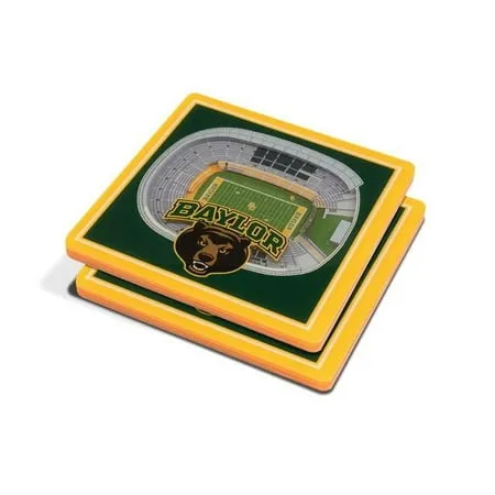 Green Baylor Bears 3D StadiumViews Coasters