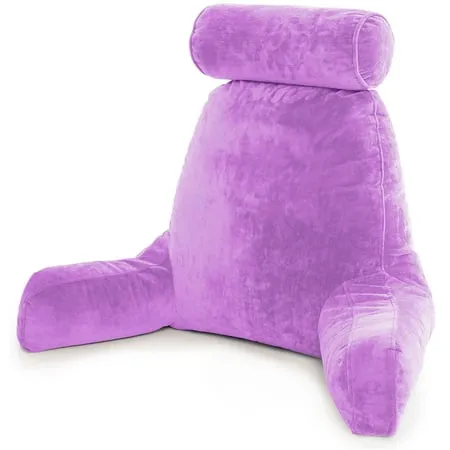 Husband Pillow - Big Bed Rest Reading Pillow - Backrest with Arms - Light Purple