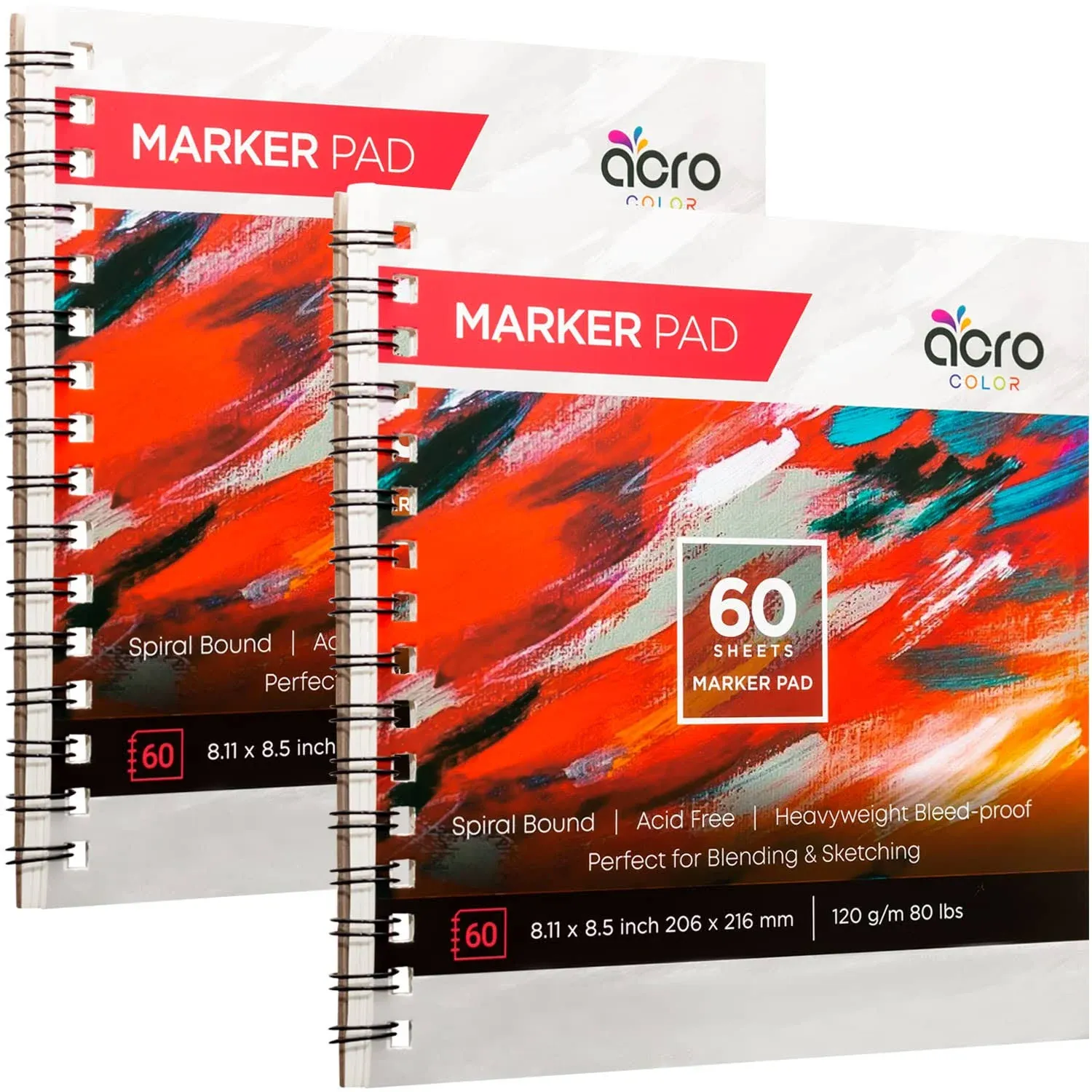 Acro Color Marker Paper Sketchbook - Marker Sketchbook with Bleedproof Smooth ...