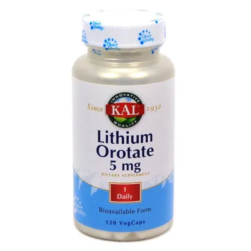 Kal Lithium Orotate, 5 mg, Vegetarian Capsule - 120 count