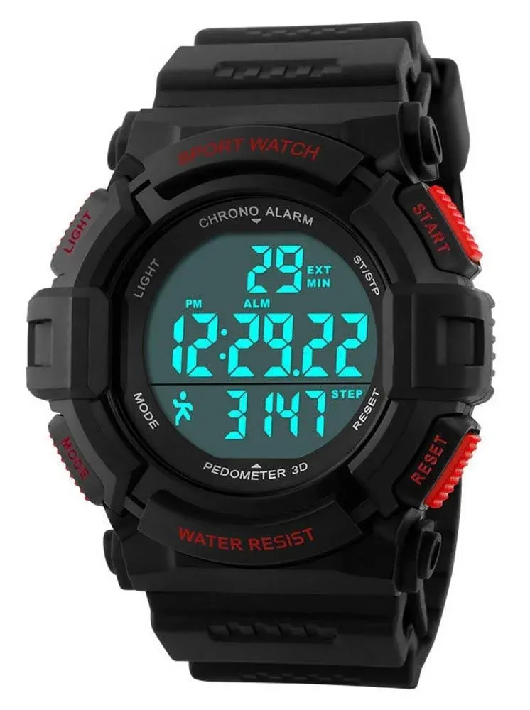 FANMIS Unisex Pedometer Watches Military Multifunctional 50M Waterproof Digital Outdoor Sports Watch