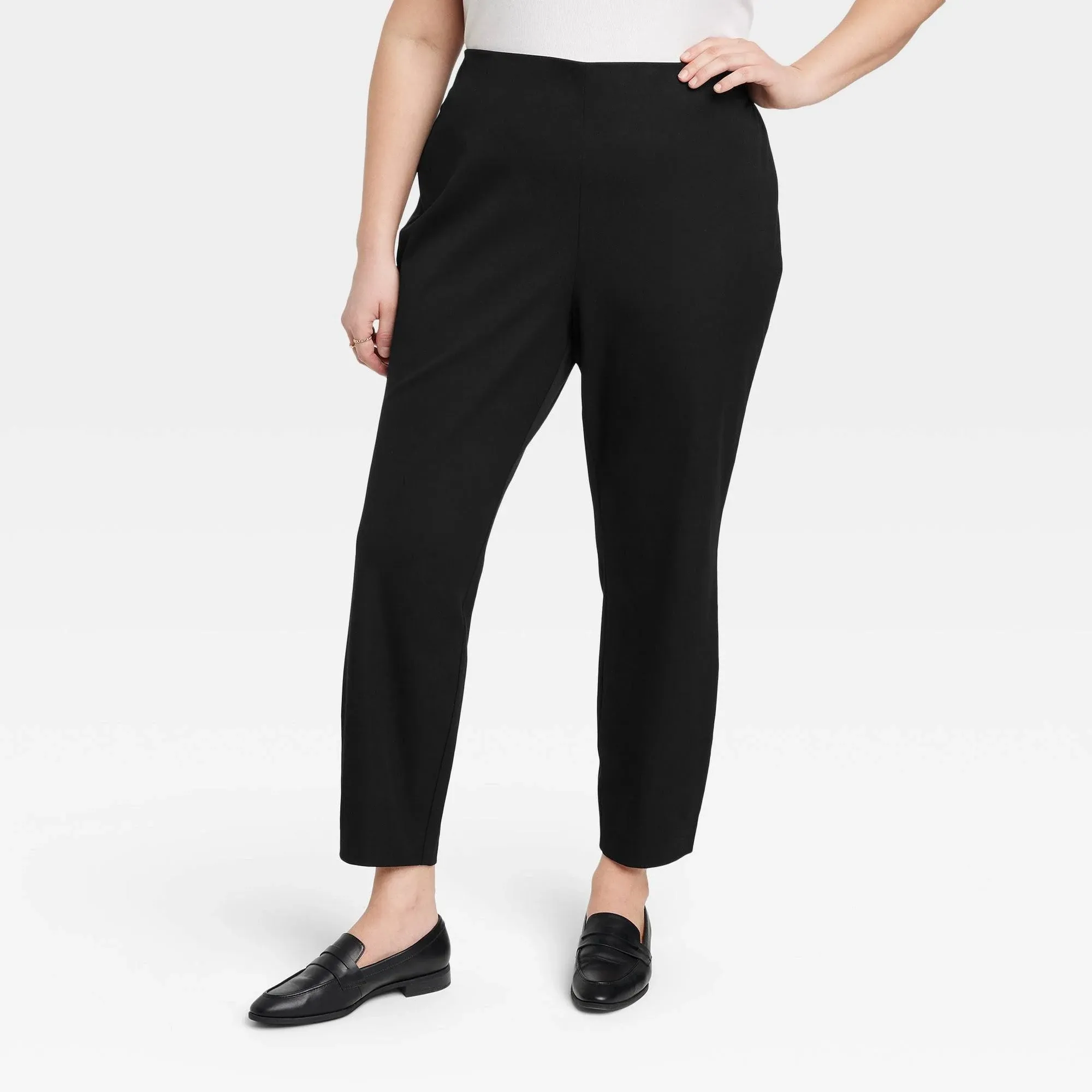 Women's High-Rise Slim Fit Ankle Pants - A New Day Black 20