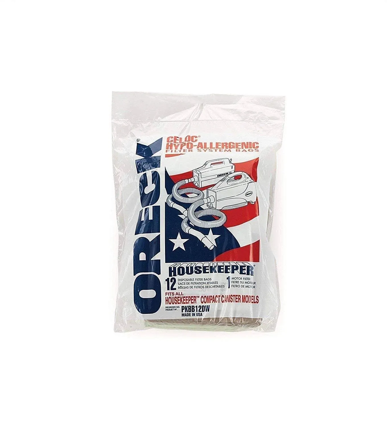 Genuine Oreck XL Buster B Canister Vacuum Bags PKBB12DW Housekeeper Bag 12 Pack