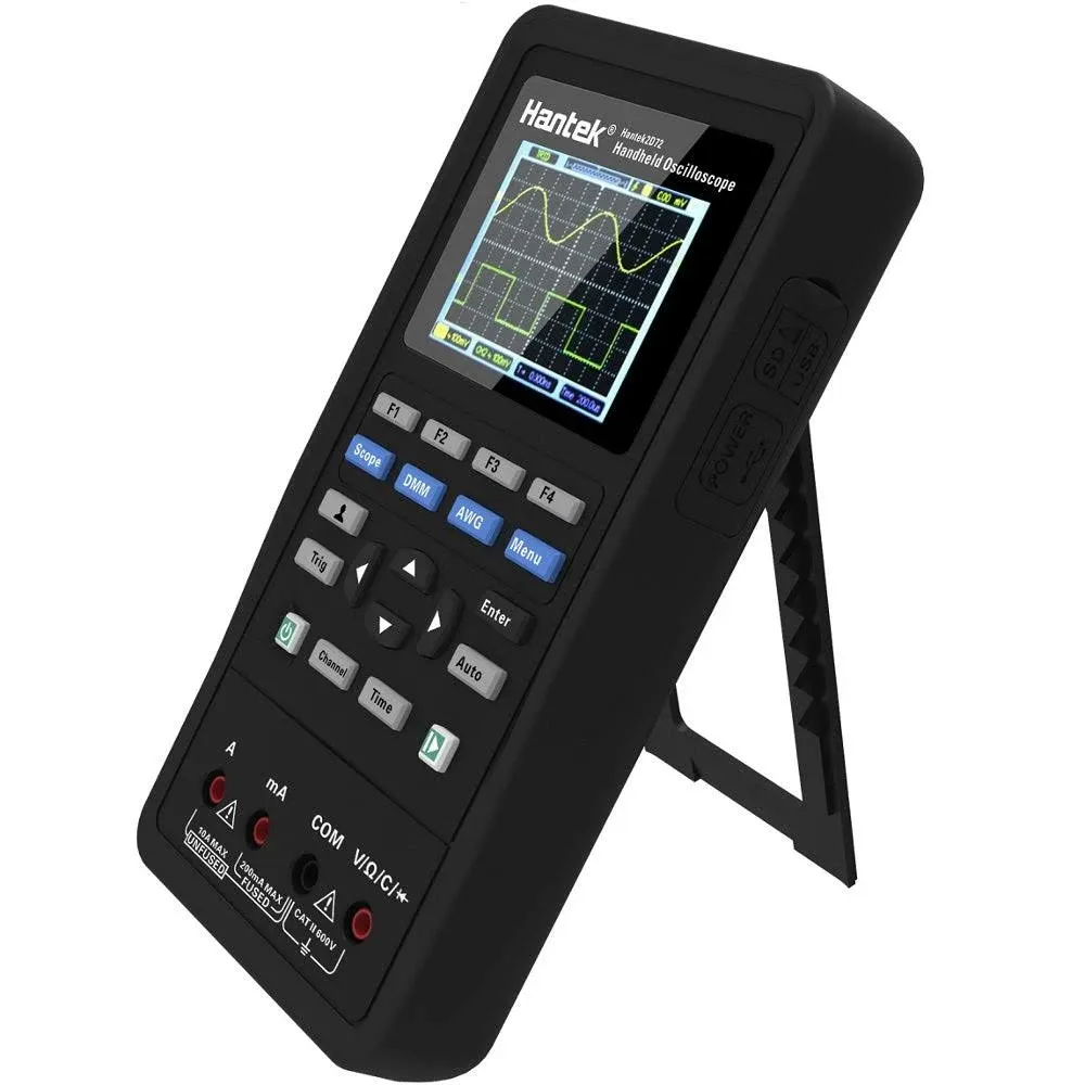 Handheld Oscilloscope 2CH 70MHz &amp; Waveform Generator Multimeter 3in1 Hantek 2D72