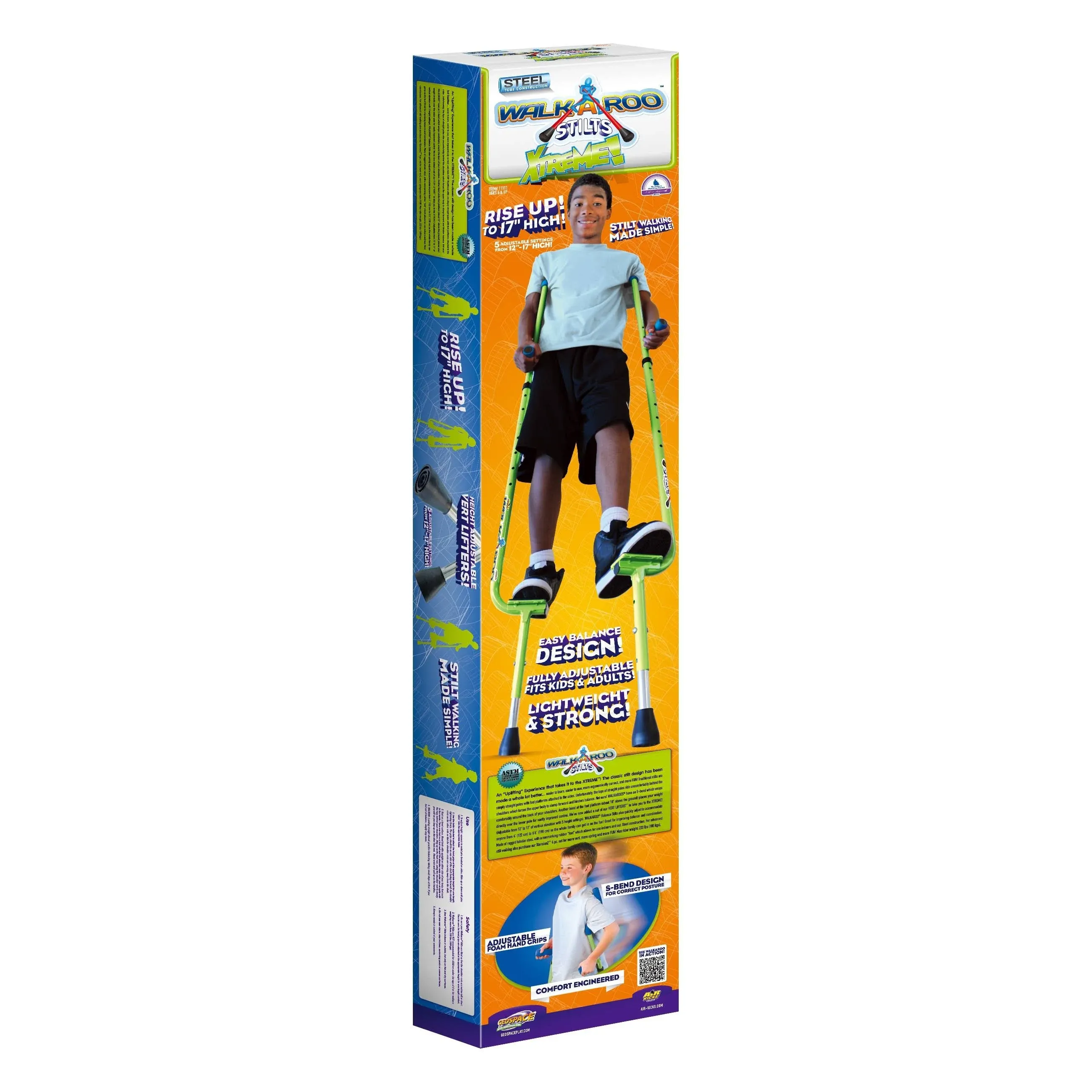 WALKAROO Xtreme Steel Balance Stilts with Height Adjustable Vert