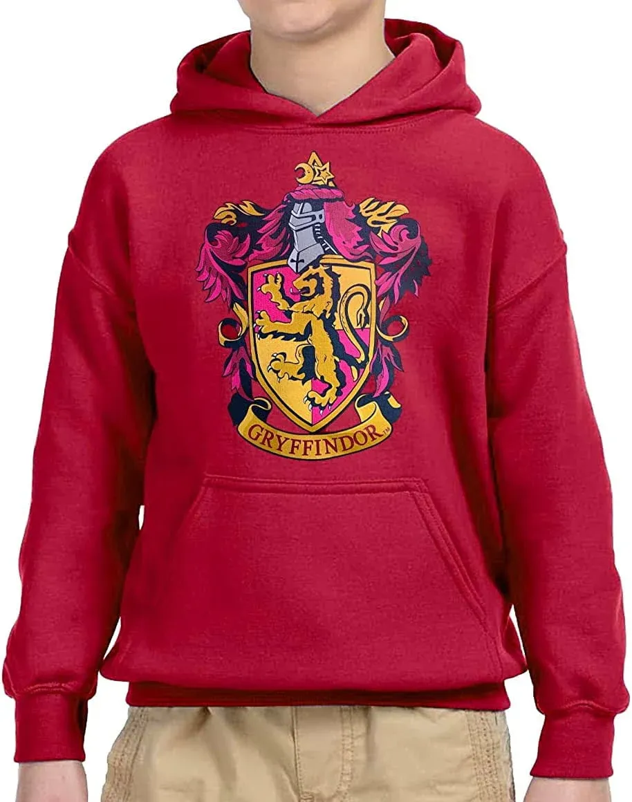 Fandom Republic Gryffindor House Crest Hoodies, Adult Unisex, Size: 9 Years, Red