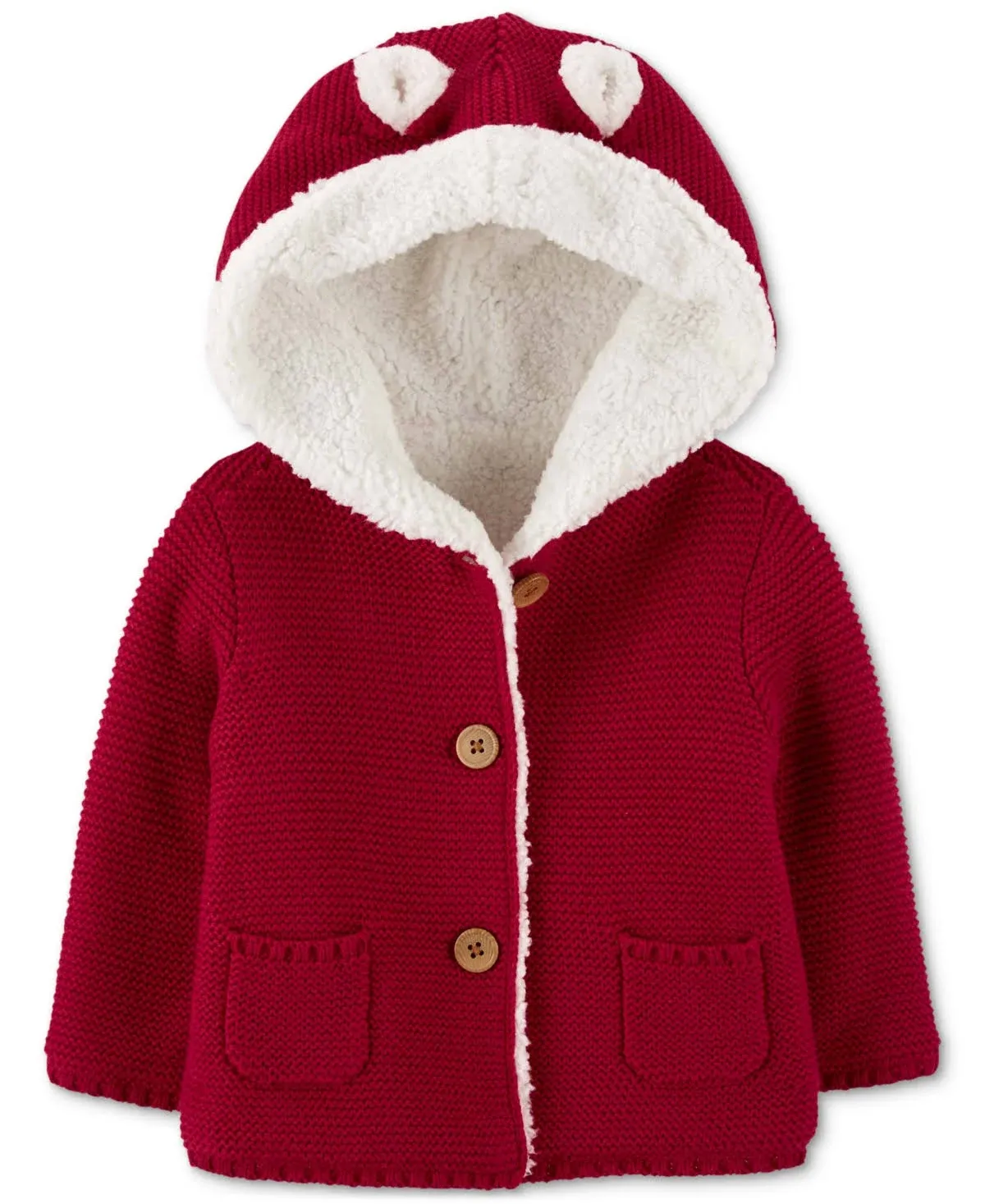 Baby Faux-Sherpa-Lined Hooded Cardigan
      
          Baby Faux-Sherpa-Lined Hooded Cardigan