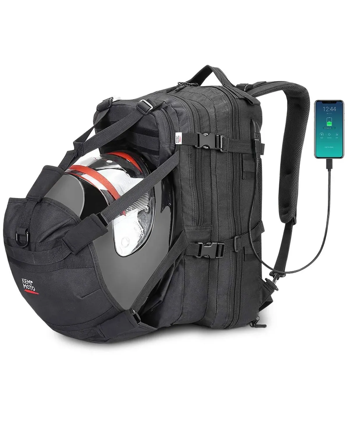 Motorcycle 37L Helmet Backpack with USB-charge Port