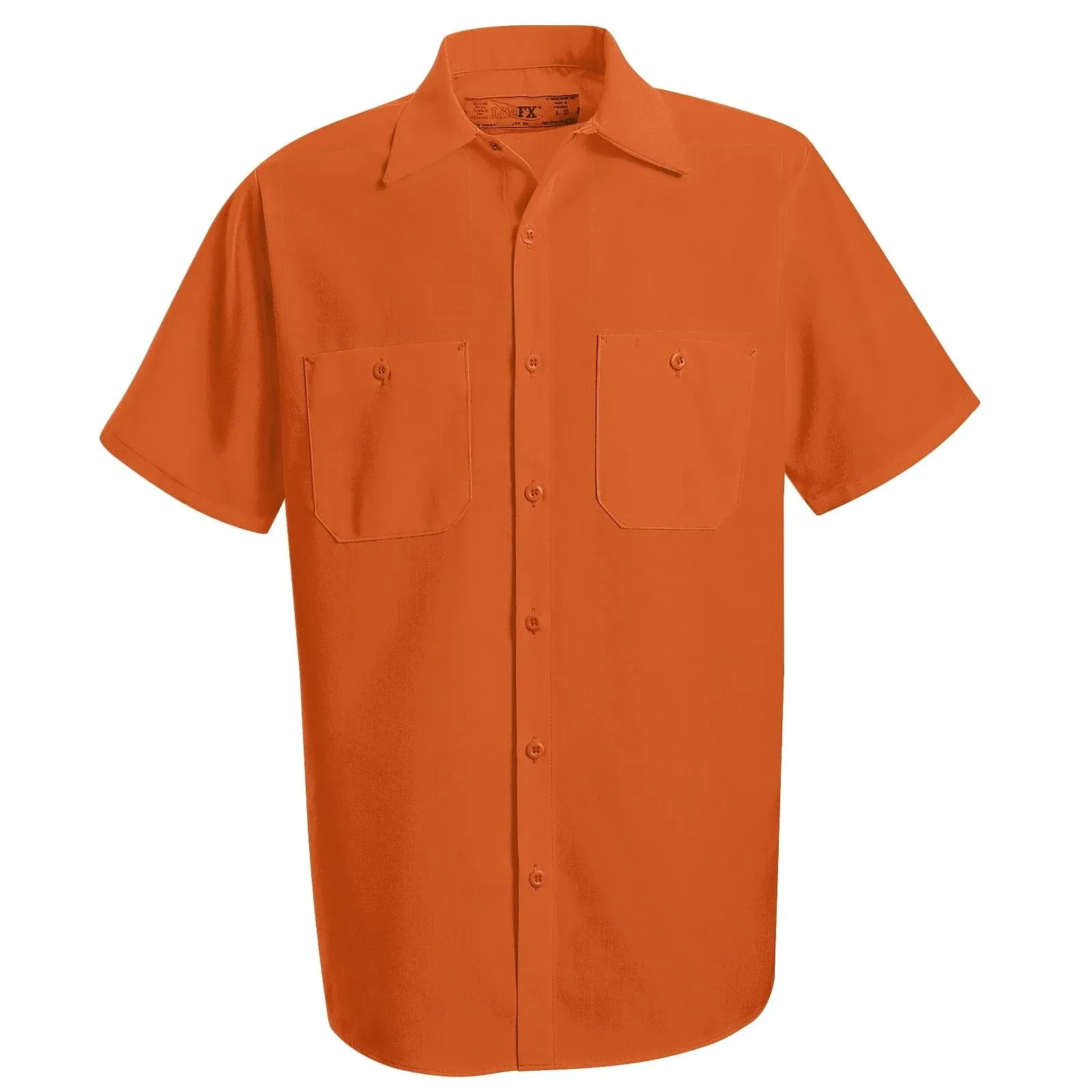 Bulwark - SS14ORRGXL - Enhanced Visibility Long Sleeve Work Shirt, Fluorescent Orange, Regular, XL