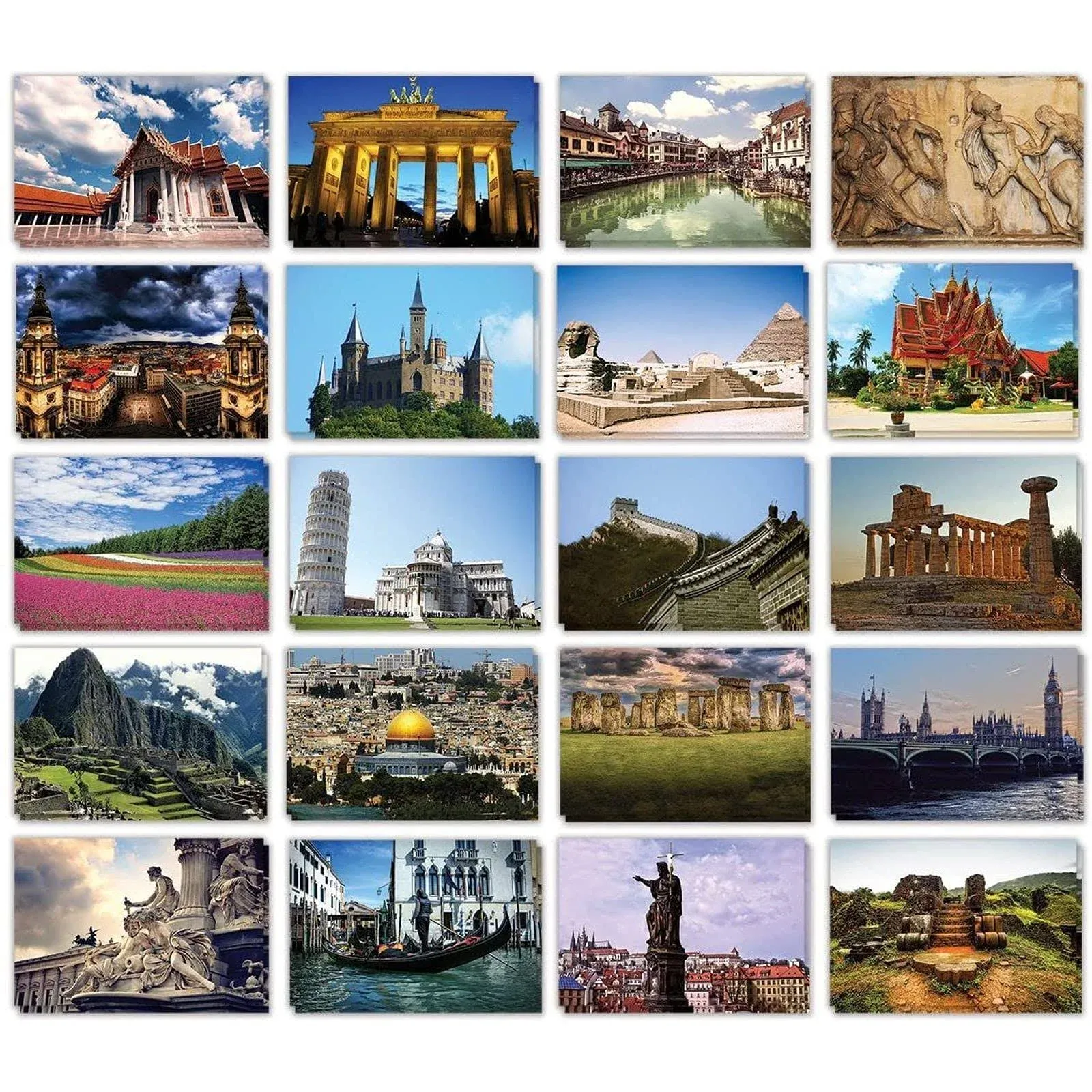 Travel Postcards - 40-Pack Around The World Postcards, Postcards Bulk, 20 ...