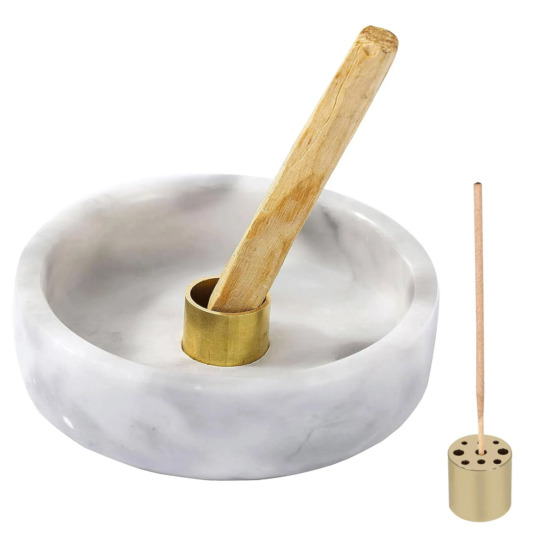 Palo Santo Holder, Natural Marble Incense Burner for Palo Santo Sticks, Handm...