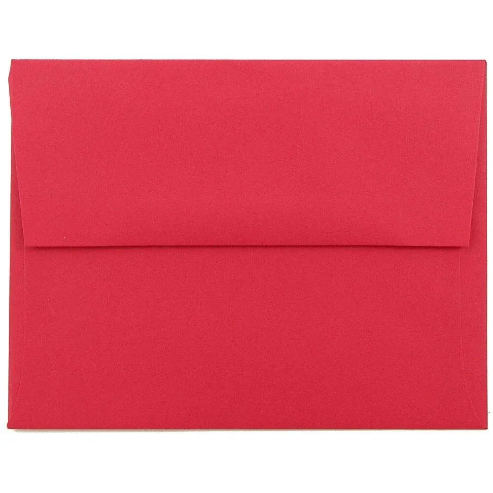 Jam Paper A2 Invitation Envelope, 4 3/8 x 5 3/4, Brite Hue Christmas Red Recycled ...