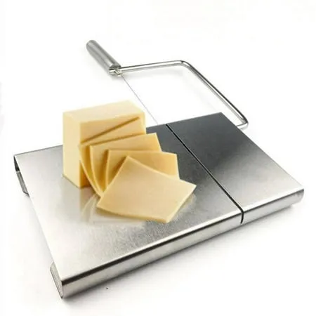 TOPCHANCES Cheese Slicer Stainless Steel Cheese Cutter Wire Cheese Slicer for Cheese Butter Equipped with 5 Replaceable Cheese Slicer Wires