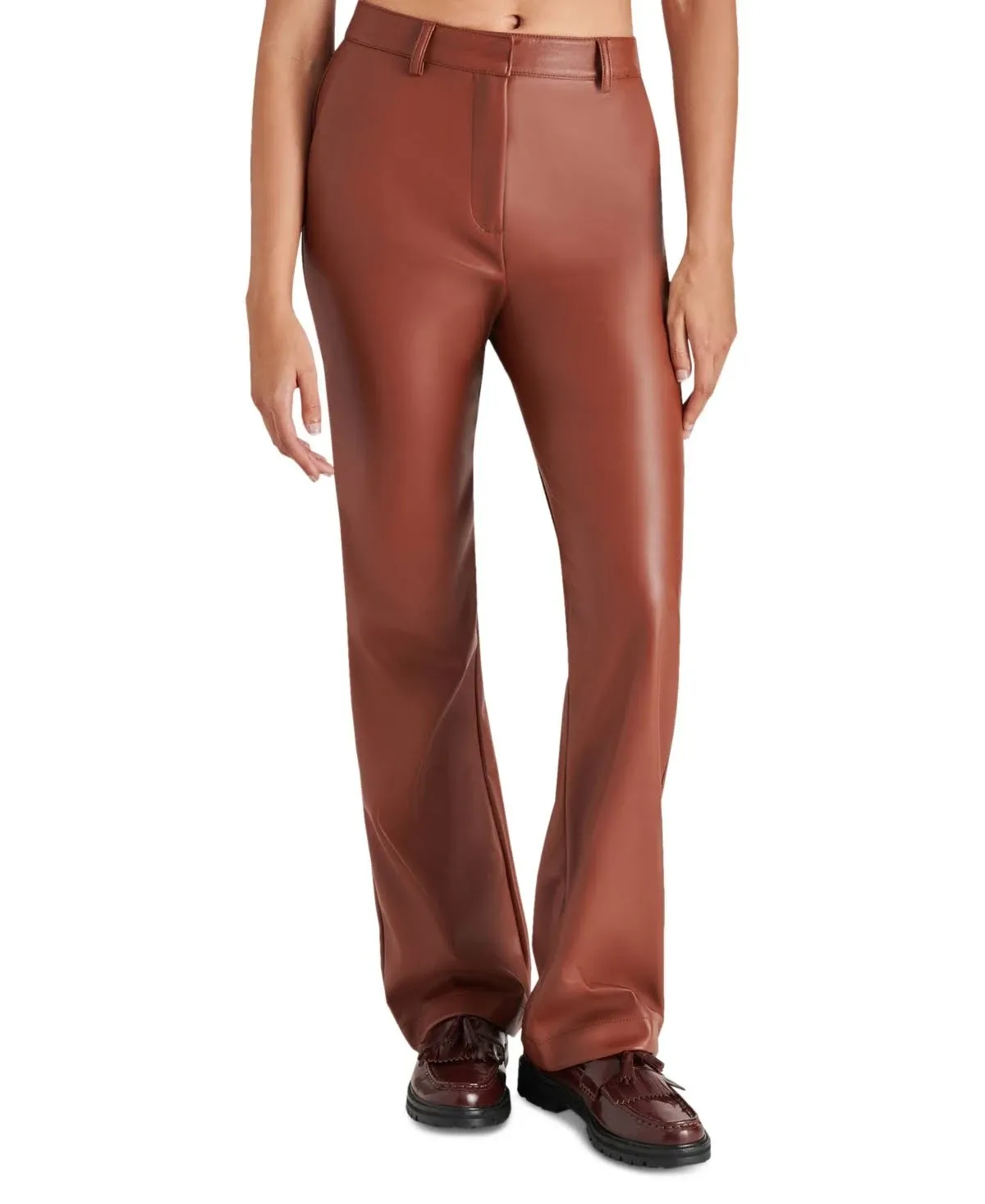 NEW STEVE MADDEN mercer faux leather pant in cognac