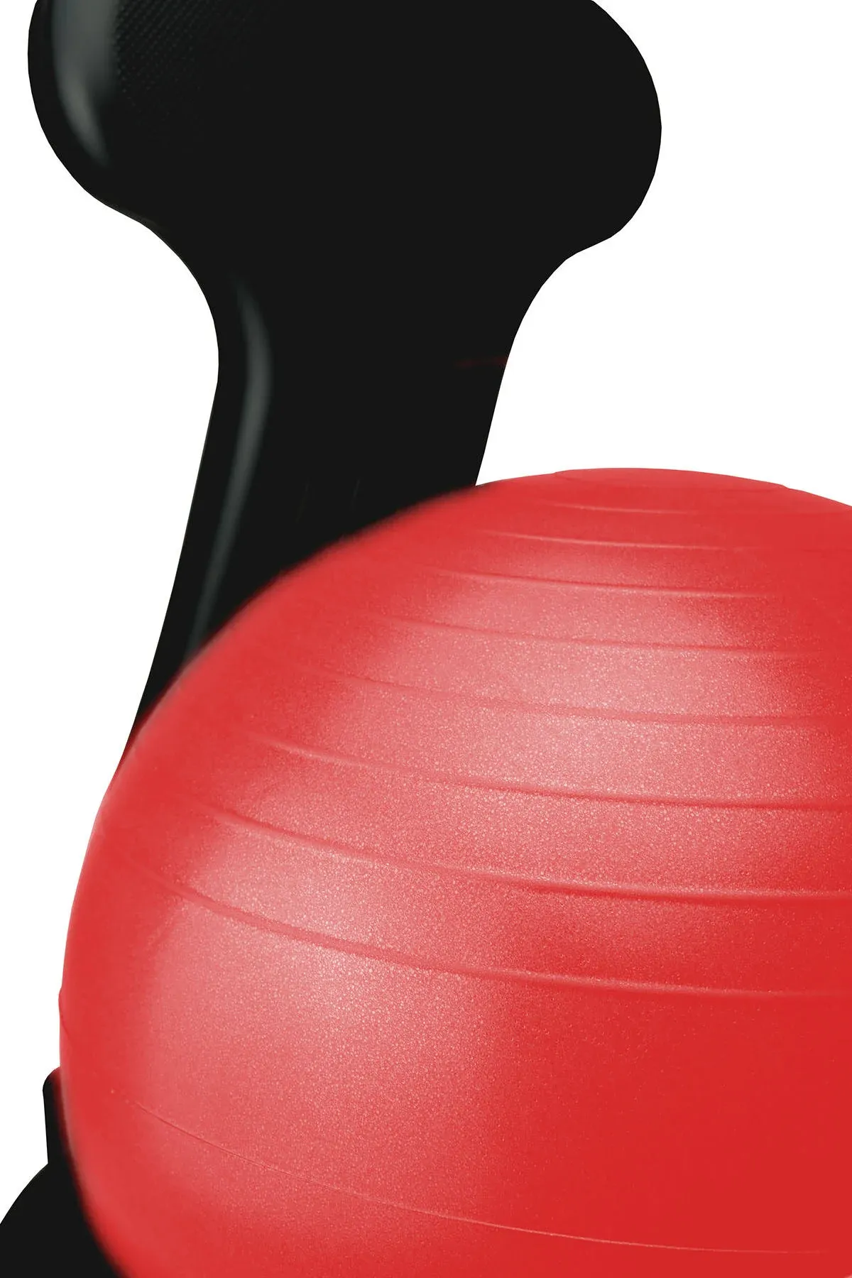 Fabrication Enterprises 30-1792R Cando Plastic Mobile Ball Chair With Back With O Arms Ball; Red - Adult