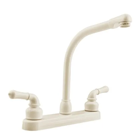 Dura Faucet DF-PK210C-BQ Hi-Rise RV Kitchen Sink Faucet with Classical Levers (Bisque Parchment)