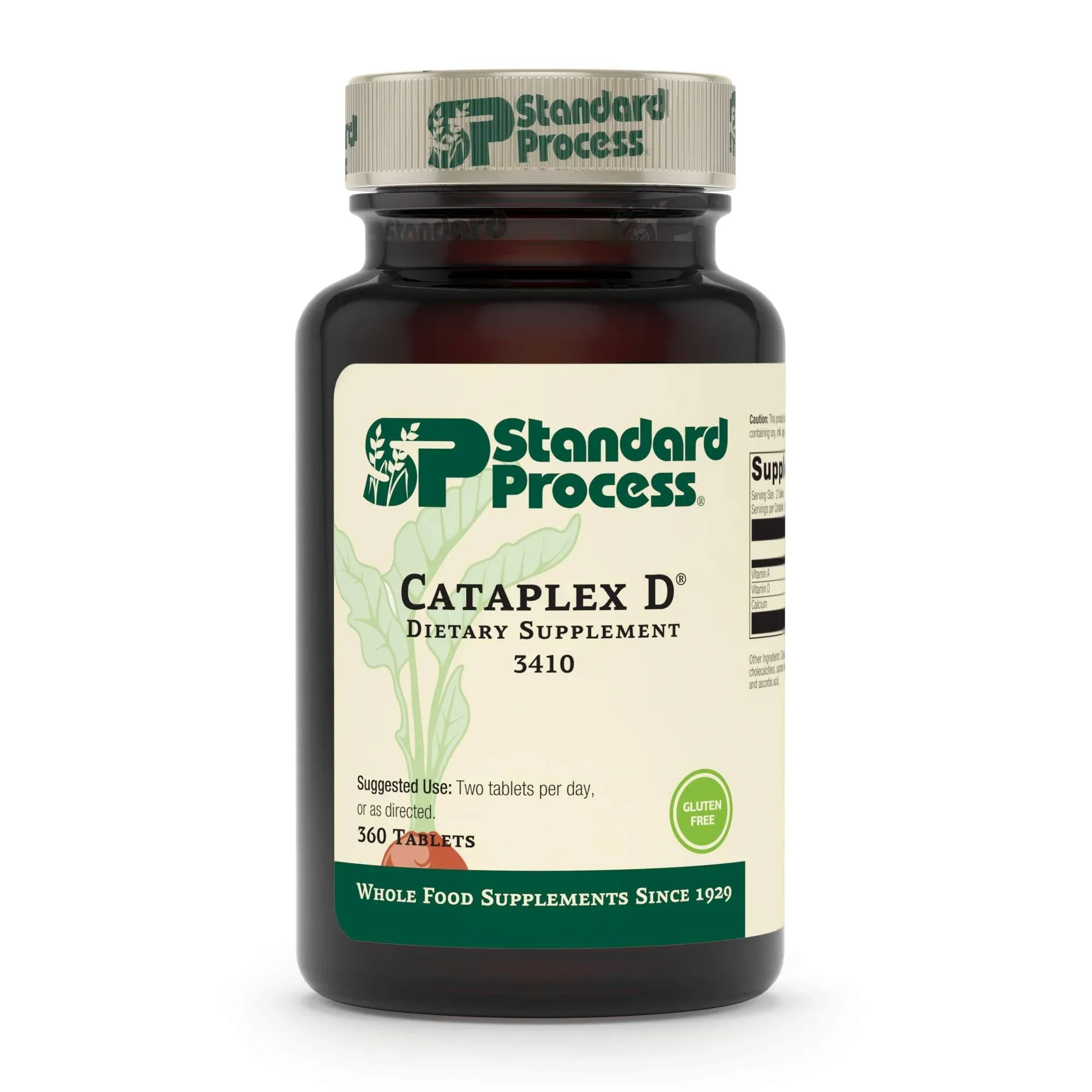 Standard Process Cataplex D - Whole Food Immune Support, Digestive Health, Bone Strength and Bone Health with Cholecalciferol, Calcium Lactate, and Ascorbic Acid - Vegetarian - 360 Tablets