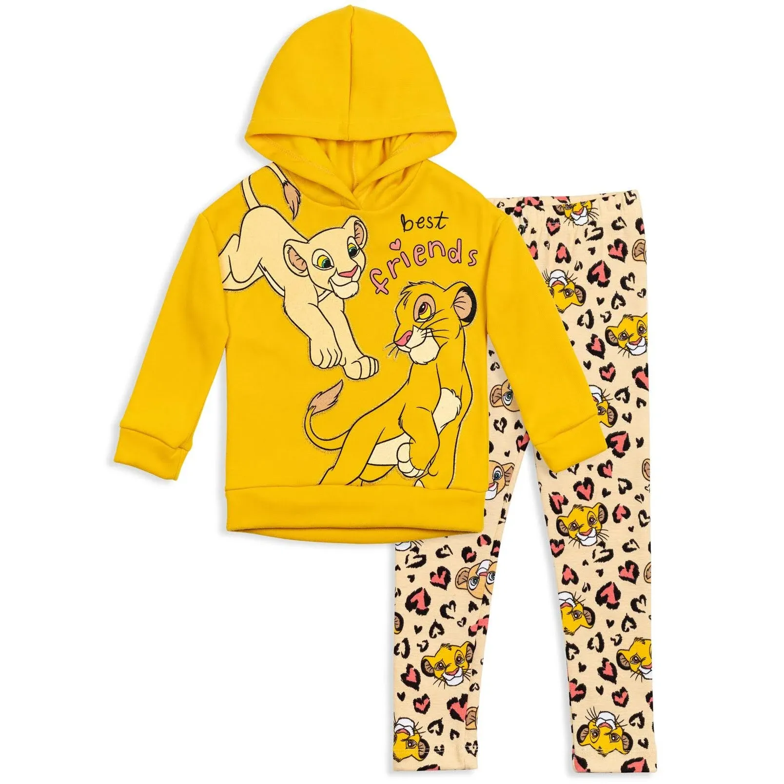 Disney Lion King Simba Pullover Fleece Hoodie and Leggings Outfit Set