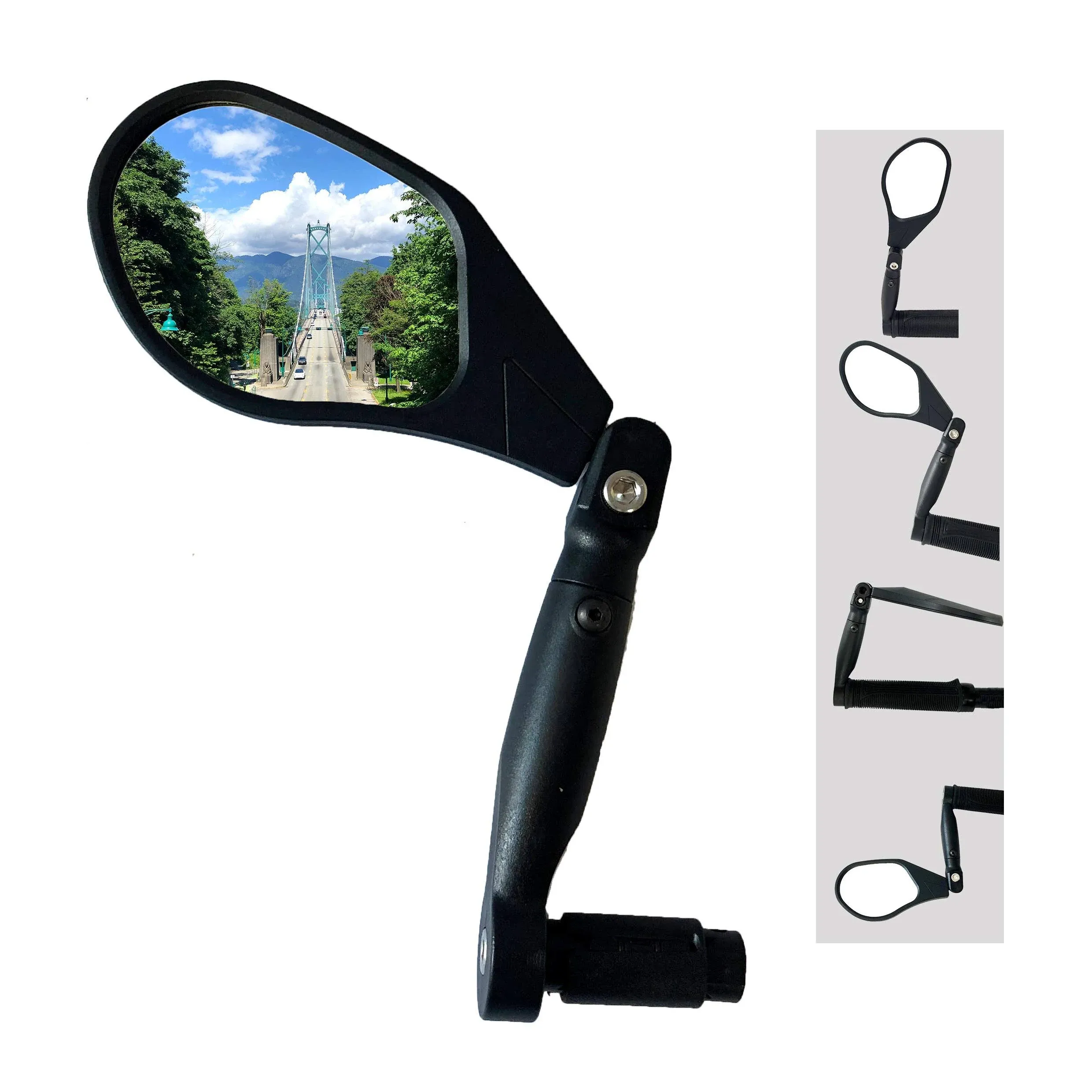 Hafny HF-M903LS-FR05 HD Glass Lens Rise Bar End Mirror