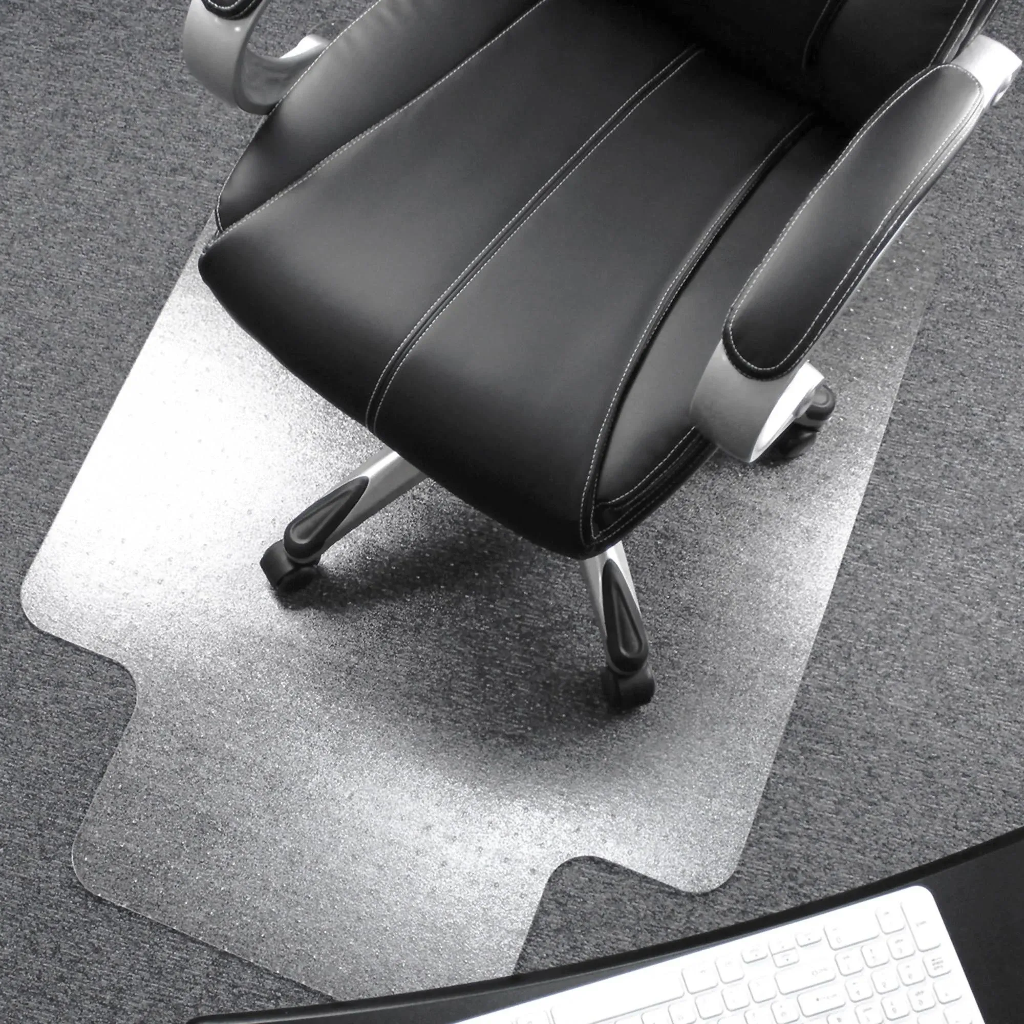 48"X60" Polycarbonate Chair Mat for Carpets Lipped Clear - Floortex